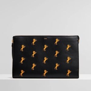 ✨ NWT CHLOE horse embroidered clutch